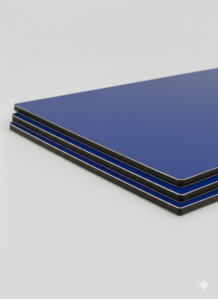 ALUMINIO COMPUESTO ALUKOMP AZUL BRILLANTE PE 3MM/0.18MM 1.22X2.44 MTS