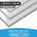 PLANCHA PVC MGRAF BLANCA 5MM 0.45 DENSIDAD 1.22X1.22 MTS