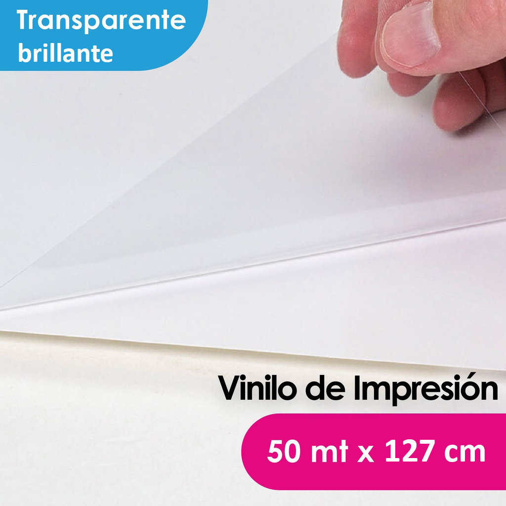 VINILO IMPRESION MGRAF TRANSPARENTE BRILLANTE HI -TACK 1.27 MTS 100/140