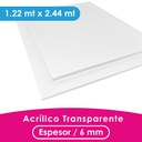 ACRILICO MGRAF TRANSPARENTE FUNDIDO 6MM LINER PLASTICO 1.22X2.44 MTS