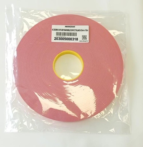 [203005000318] ACCESORIO CINTA DE FOAM DOBLE CONTACTO BLANCA 20mm x 100mt