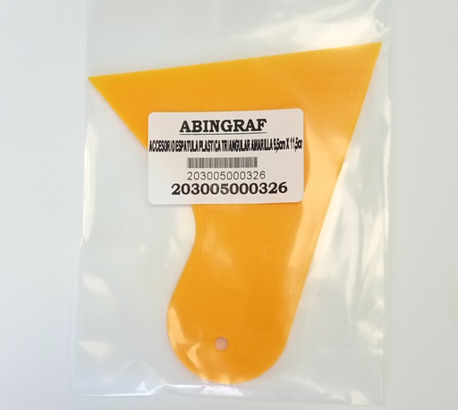 [203005000326] ACCESORIO ESPATULA PLASTICA TRIANGULAR AMARILLA 9,5cm X 11,5cm